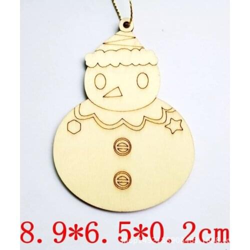 Laser wood snowman cute christmas tree decoration