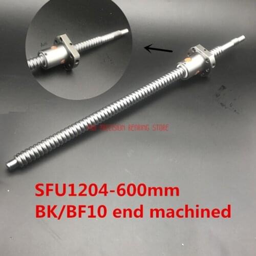 2019 Limited Sale AXK Cnc Router Parts Linear Rail Sfu1204 600mm Ball Screw And Single Nut Bk/bf10 End Machined Cnc Parts