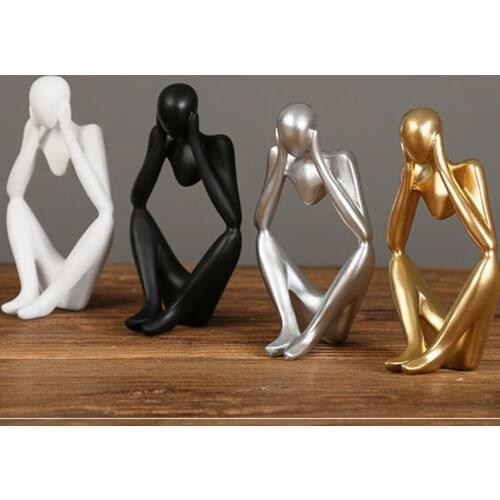 Mini Character Statue Thinker Abstract Resin Sculpture Home Living Room Decoration Ornaments Desktop Furnishings
