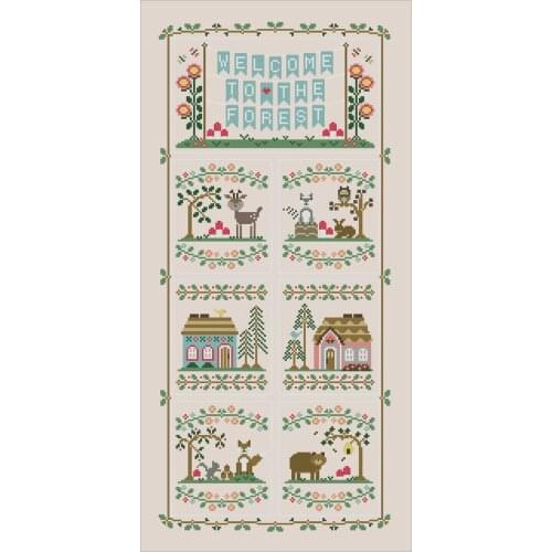 Welcome to forest house 34-64 cross stitch kit aida fabric 18ct 14ct canvas cotton thread embroidery kits