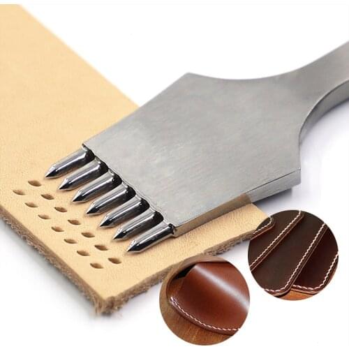 DIY Leather Craft Punch Tool Set French Style Pricking Die-steel Chisel Leather Punch Hammer Cutting Board Leather Supplies