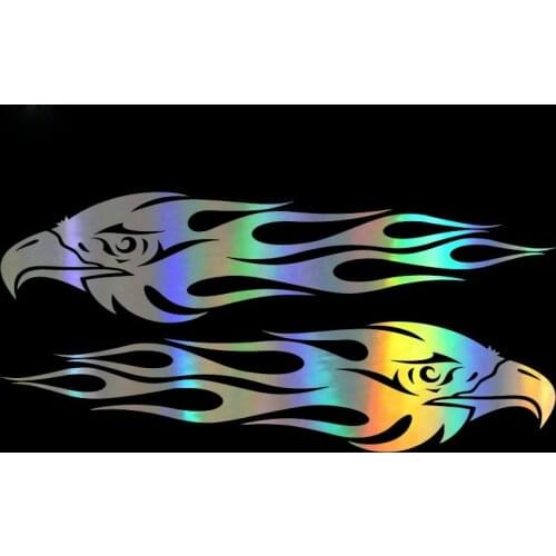 Car Sticker Pair Eagle Flames Decal Funny Sticker on Car Funny Stickers and Decals Vinyl Sunscreen waterproof,20CM*5CM