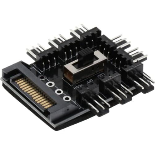 PC 1 to 8 4Pin Cooler Cooling Fan Hub Splitter Cable PWM 3Pin Power Supply Speed Controller Adapter