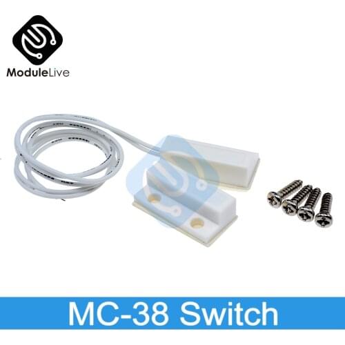 1Pair 2Pc MC-38 MC38 Wired Window Door Sensor N/O Switch Magnetic Alarm 330MM 100V DC Normally-Closed NC For Home Safety