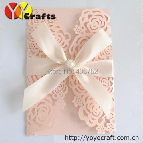 Luxurious invitation card design handmade laser cut wedding invitation models