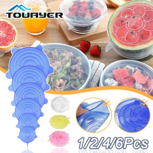Silicone Cover Stretch Lids Reusable Airtight Food Wrap Covers Keeping Fresh Seal Bowl Stretchy Wrap Cover Kitchen Accessories
