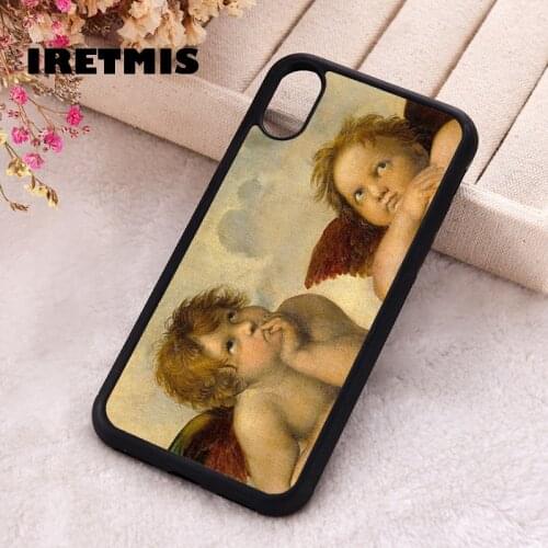 Iretmis 5 5S SE Phone Cover Case for iPhone 6 6S 7 8 Plus X Xs XR 11 12 Mini Pro Max Rubber Silicone Raphael Angels And Cherubs