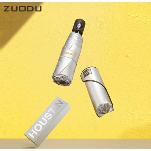 ZUODU Automatic Parasol Folding UV Protection Women Sun Umbrella Rain Small Portable Windproof Travel Pocket Silver Coating G5G