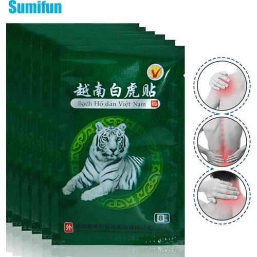104 Pcs Vietnam White Tiger Balm Fatigue Stress Pain Relief Patch Body Muscular Massage Cervical Arthritis Sprain Capsicum Plast