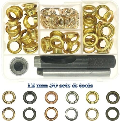 12 mm internal diameter 50 sets eyelets & Drilling and installation kit