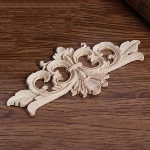 1X Wooden Carved Applique Furniture Mouldings Decal DIY Corner Onlay Decoration
