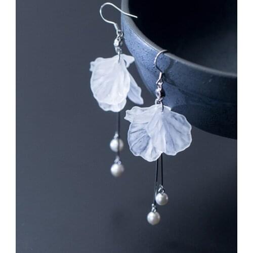 2021 New Korean Tassel Flower Long Dangle Earrings For Women Girls Wedding Party Jewelry eh461