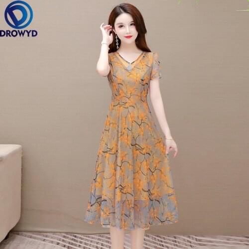 2021 Beach Red Print Midi Dress Women Summer Fashion Short Sleeve V-neck Bodycon Chiffon Dress Elegant Boho Sexy Party Vestidos