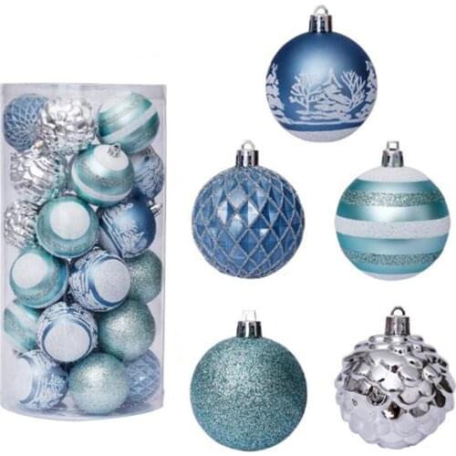 30 Pcs Transparent 6cm Christmas Balls Plastic Ball Ornaments Christmas Decorations for Home Christmas Tree Pendant 2021