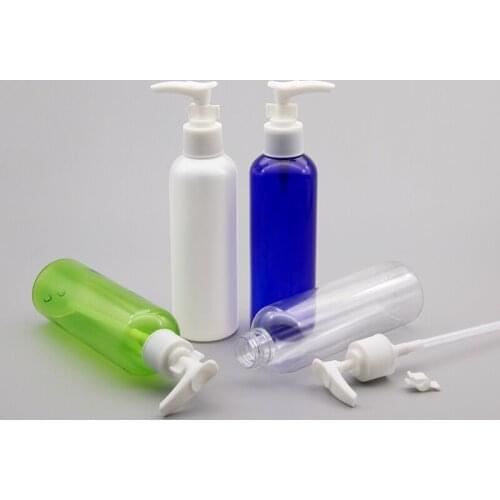 30 X 200ML Blue Transparent Cosmetic Body Lotion Container With Lotion Pump Empty Shampoo Bottle Cosmetic Packaging Container