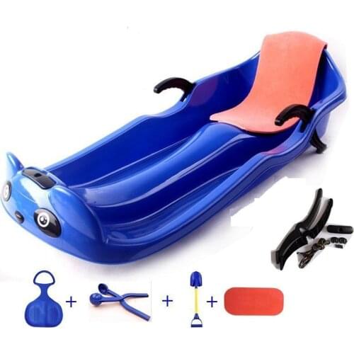 5 pcs/lot Include Gift - Panda style Thick Snowmobile for Children - Snow Sled with Brake Pads Grass Panel Adult