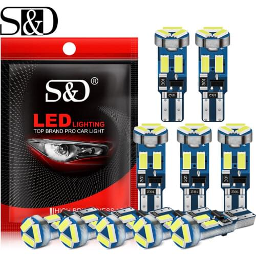 6pcs T5 led 12V W3W W1.2W 17 37 73 74 Bulbs Auto LED Lamp Car Dashboard Instrument Light Bulb Warning Indicator