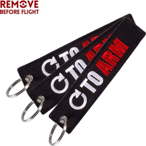3 PCS/LOT Key Ring for Cars Embroidery Go to Arm Motorcycles Keychains REMOVE BEFORE FLIGHT Key Fob Gift for Men Keyring Chain