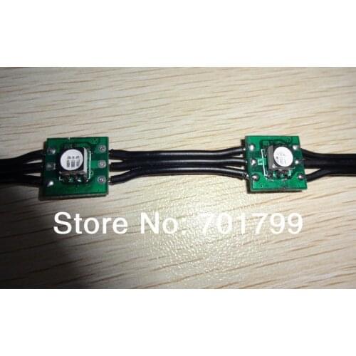 Black DC12V WS2811 led 5050 SMD pixel node;100pcs a string;black wires;4.5cm wire spacing