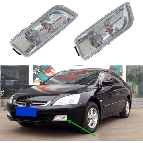 CITALL 2pcs Left & Right Front Bumper Fog Driving Lights Lamp Fit for Honda Accord 2003 2004 2005 2006 2007 WJ30014209