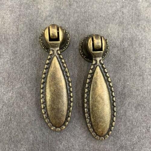 17*59mm 8pcs single hole brass antique drawer decorative handles cabinet wooden jewelry gift box handle pulls kitchen Shaky knob