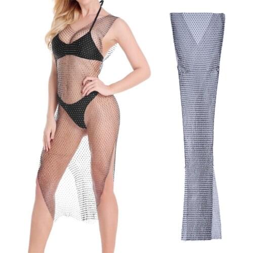 Long Mesh Beach Cover Up Bikini Summer Camisole Dress for Women Lady