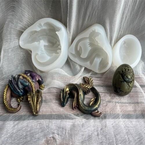 Dinosaur Egg Shape Decoration Mold Epoxy Glue Silicone Mold Table Soft Ceramic Plaster Ornament Home Decorations N2UE