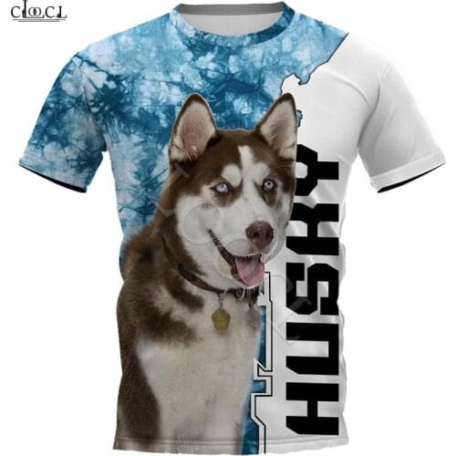 CLOOCL Animal Husky Dog Sky 3D Print Men Pet Dog T Shirt Harajuku Summer Short Sleeve Street Casual Unisex T-shirt Drop Shipping