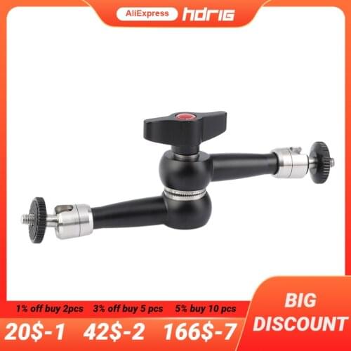 HDRIG Articulated Magic Arm With Double 1/4" Thread Screw Mounts Hot Shot Connector for DSLR Camera LED Light Monitor Accessorie