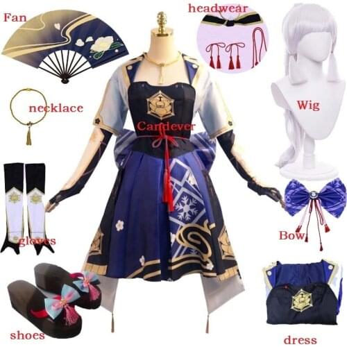 Game Genshin Impact Kamisato Ayaka Cosplay Costume Ayaka Kamisato Cosplay For Women Anime Dress Halloween Outfit full set