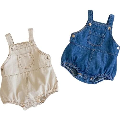 2021-02-06 Lioraitiin 0-24M Infant Newborns Romper Baby Boy Girl Solid Color Jumpsuit Sleeveless Crotch Button Garment for Baby