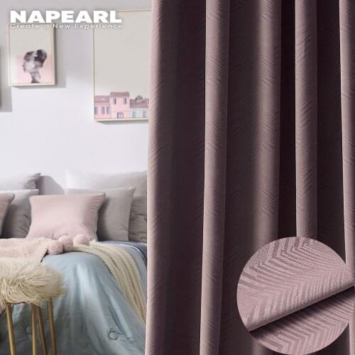 NAPEARL 1 Piece 2020 New Jacquard Design Blackout Curtains Solid Color All Match for Living Room Window Curtain Balcony Decor