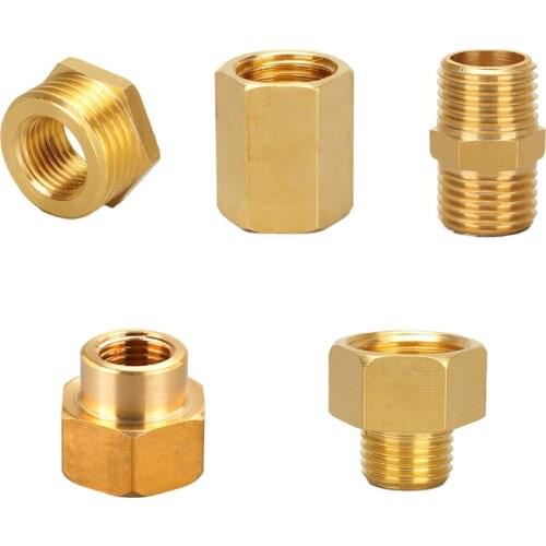 Brass Pipe Hex Nipple Fitting Quick Coupler Adapter 1/8” 1/4” 3/8” 1/2”3/4” 1” BSP Adapter Fitting Reducing Hexagon Bush Bushing