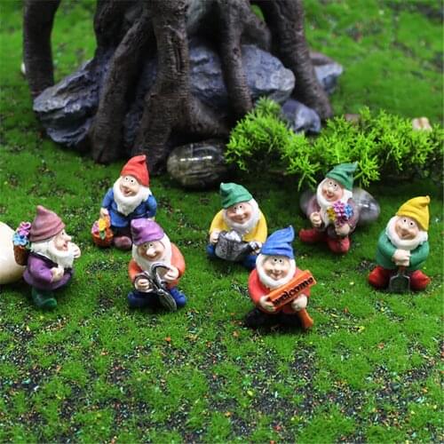 Feengarten Zubehör Sammlerfiguren Miniatur Gartenzwerge Figuren Ornamente Betrunkene Zwerge Dwarf Charact Moss micro landscape