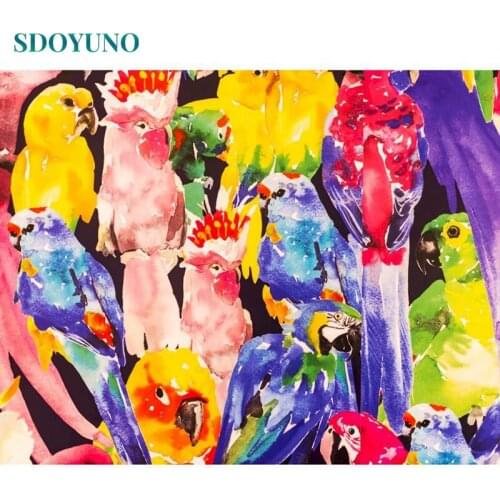 SDOYUNO 60x75cm Paint By Numbers On Canvas Colorful Parrot DIY Painting By Numbers Kits For Adult Frameless Digital Hand Paintin