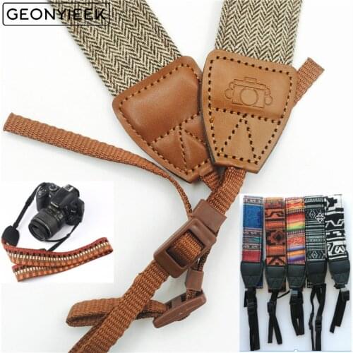 Newest Adjustable Cotton Leather Camera Strap, Shoulder Neck Belt For Sony/ Nikon SLR Cameras Strap Accessories Part Universal