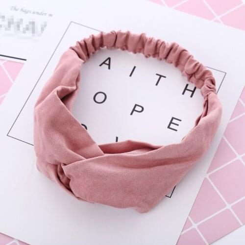 2018 New Spring Soft Solid Headbands Retro Elastic scrunchies Hair Bands Hair Accessories For Women Headwrap haar accessoires
