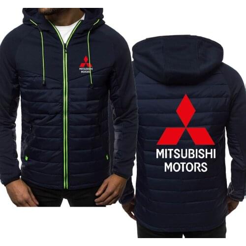 New Mitsubishi Motors Spring Autumn Mens Hoodies Classic Fashion Male Casual Long Sleeve Solid Color Padded Zipper Jacket