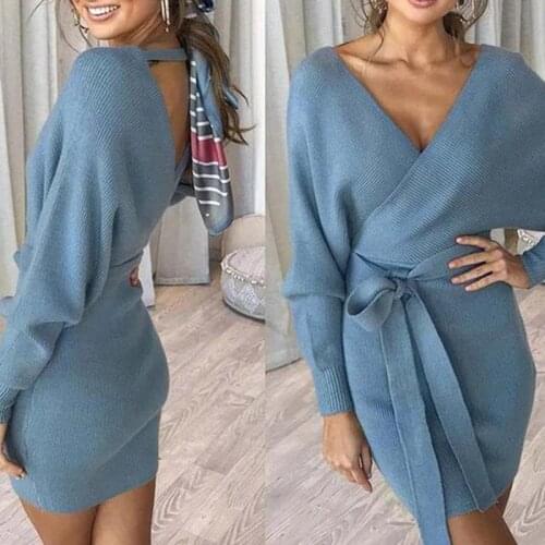 Модные вязаные платья Oyao China At AliExpress