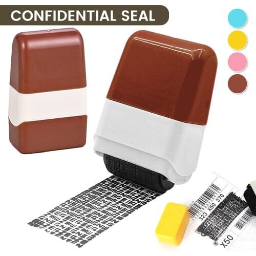Portable Security Stamp Roller Privacy Seal Roller Type Cover Eliminator Seal Self-Inking Identity Theft Protection Roller Stamp