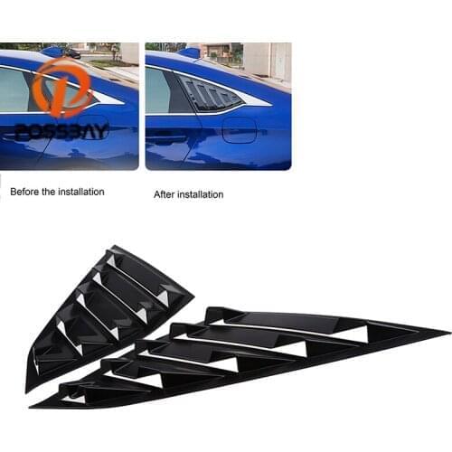 POSSBAY ABS Plastic Imitation Carbon Fiber Quarter Side Window Scoop Vent Louvers for Honda Accord Sedan 2018-Present
