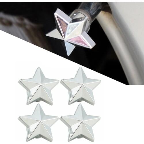 4Pcs/set star Style Copper Core Car Anti-theft Tire Valve caps Dust covers Car Styling for Universal Cars Motorcycle Decorative