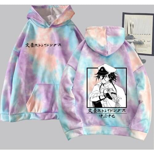 Bungo Stray Dogs Pocket Sweatshirts Hooded Harajuku Winter Casual Korean Pullovers Women Sweatshirts