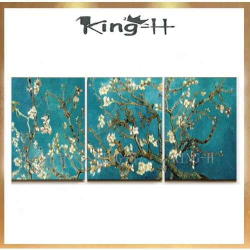 Hand-painted oil painting f van gogh replica of combination 3 p thick knife acrylic painting or abstract classic adornment hotel