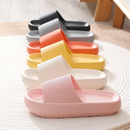 2021 women EVA Thick Bottom Anti-Slip Bathroom Slippers Unisex Home Bath Slides Shoes Summer Sandals Platform Men Flip Flops