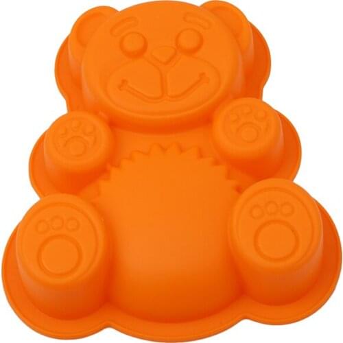 Silicone Bear Shape Fondant Pan Mold DIY Cookie Tray Jelly Cutter 3D Chocolate Cutting Die Kitchen Baking Cake