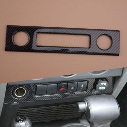 Carbon Fiber Style Console Cigarette Lighter Panel Trim Cover Decoration Fit For Jeep Wrangler JK 2007 2008 2009 2010