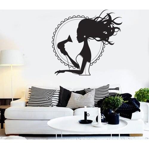 Vinyl Wall Decal Hair Beauty Salon Haircut Barbershop Decor Wall Sticekr Hair Salon Decoration Design Removable Wallpaper C580