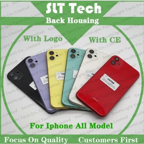 For Iphone 6s 7g 8g SE2 Plus X Xs XR 11 12 Pro Max Back Housing With Side Button SIM Tray CE Rear Battery Cover No Flex Cable