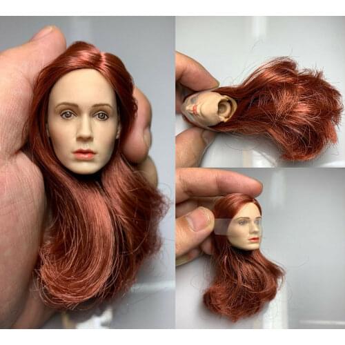 1/6 Scale Karen Sheila Gillan Red Hair Girl Head Sculpt Model Carved Fit 12'' TBLeague PH Action Figure Female Body